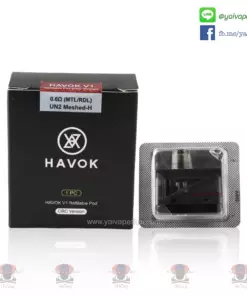 หัวพอตเปล่า - Havok V1 Pod Cartridge ออกแบบมาสำหรับ Uwell Havok V1 Pod Mod Kit มีความจุ 4 มล. เติมด้านบนเลื่อนได้ง่าย และปรับกระแสลมได้