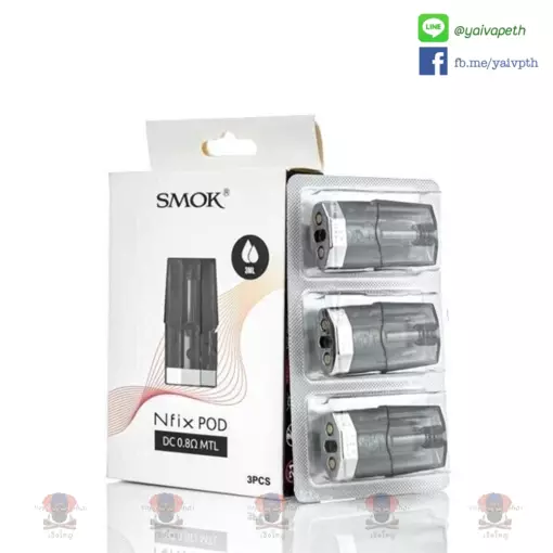 หัวพอตหรือคอยล์สำเร็จ SMOK - Nfix Replacement Pods DC 0.8ohm MTL ความจุ 3 มล. ช่วยให้มั่นใจได้ถึงประสบการณ์การสูบไอที่แสนอร่อย